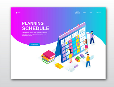 Landing Page Design for website (Planning Schedule website) landing page design modern design ui design uidesigner uisomraat ux researcher website design