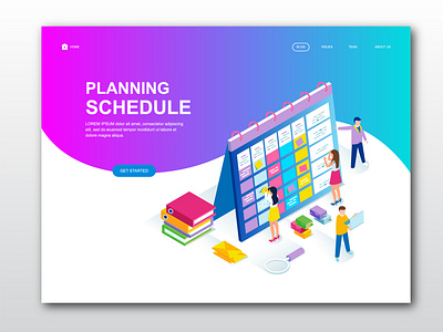 Landing Page Design for website (Planning Schedule website)