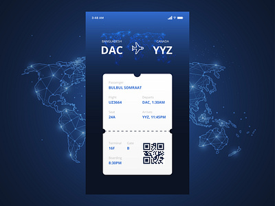 Boarding Pass UI Design boarding pass boarding pass design boarding pass in airport boarding pass token design boarding pass ui design bulbulsomraat creative design finevector ui creative ui design ui designer uisomraat ux design