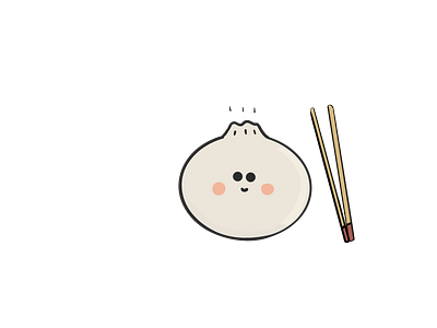 Momo Chan - Dumpling Illustration