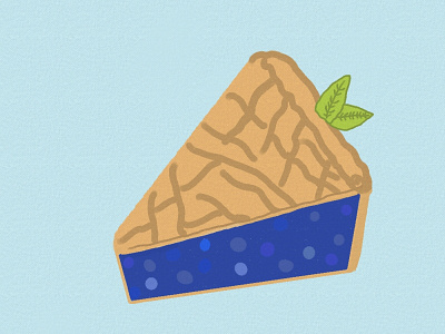 Slice of Blueberry Pie - Illustration