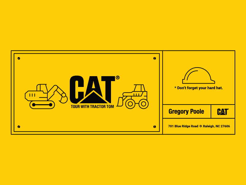 Caterpillar tom tractor bulldozer invitation construction caterpillar cat