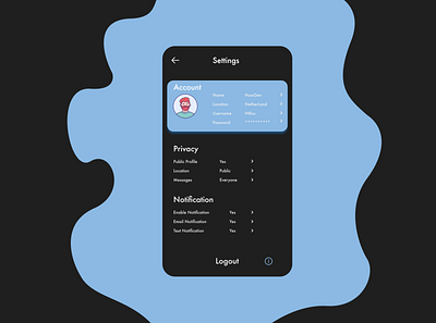 DailyUI 007 : Settings dailyui dailyuichallenge design mobile design ui uidesign uiux ux uxdesign