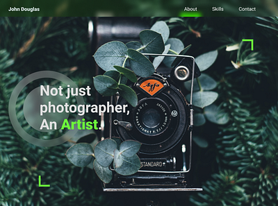Photographer Home page design uidesign ux uxdesign web
