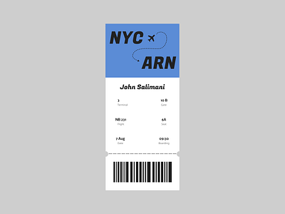 DailyUI #024 : Boarding Pass