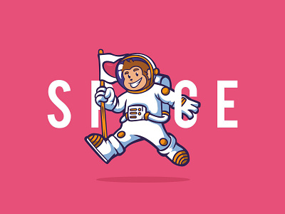 Chimp Space Crew animation app astronout awesome branding character chim crew design dribbble flat icon illustration illustrator logo mascot minimal ui vector