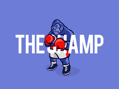 Gorilla Champ boxing branding champ design dribbble flat gorilla icon illustration logo mascot vector