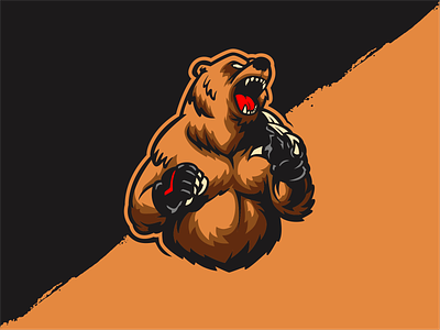 Bear fighter character mascot design bear branding design dribbble fight fighter illustration logo mcgregor mma typography ufc ui vector