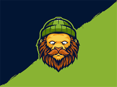 Lion hipster character mascot design