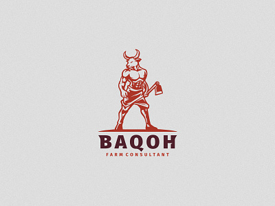 Buffalo farmer minimalist logo design