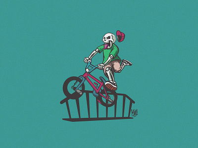 Skull BMX rider character design bicycle bike bmx branding design dribbble extreme illustration logo ride rider skull typography vector
