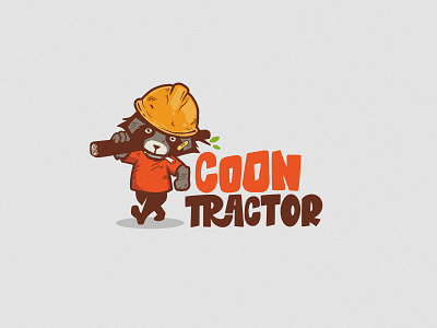 COONTRACTOR (Racoon + Contactor) mixed logo design concept