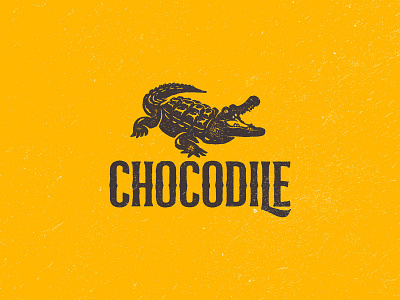 CHOCODILE (Crocodile + Chocolate) mixed logo design concept