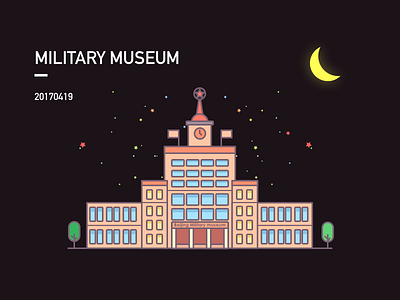 Beijing Military Museum beijing illustration military moon museum night