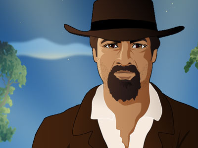 Mr. Otis beard character hat illustration man vector