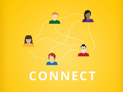 Connect connect network people poster vector