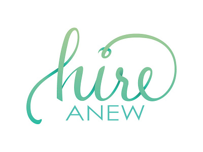 Hire Anew Logo Design aqua blue branding gradient green identity lettering logo logotype shading type vector