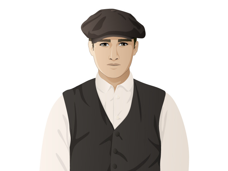Male Peddler vector character illustration