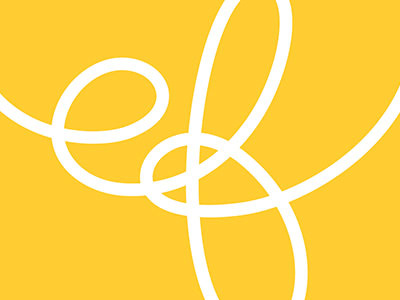 Logo Concept knot lettering logo loop yellow