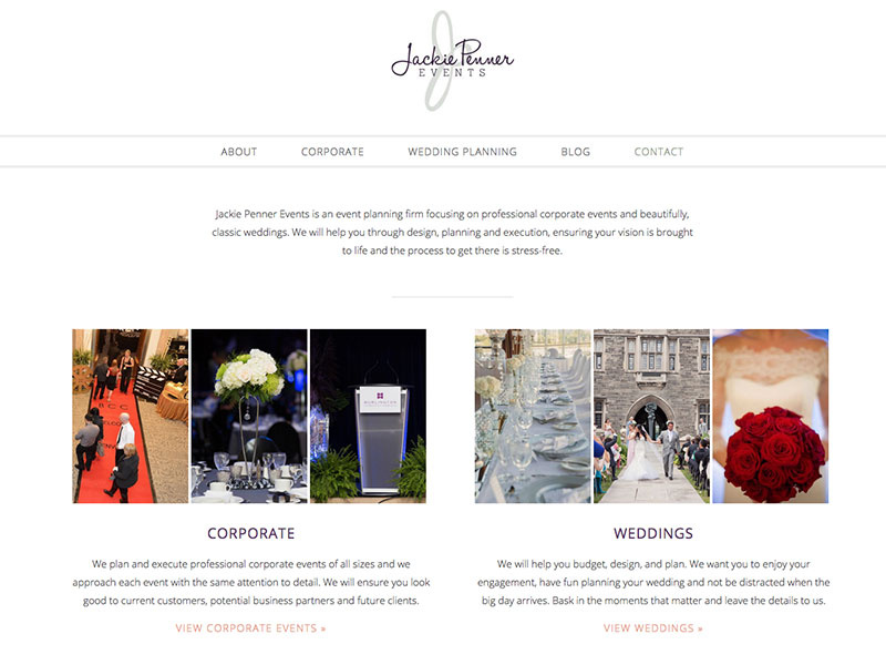 Jackie Penner Events blog wedding clean website
