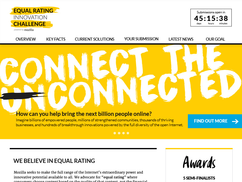 Equal Rating Innovation Challenge clean connect access equal rating website