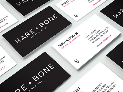 Hare + Bone Branding black branding business cards logo stationary