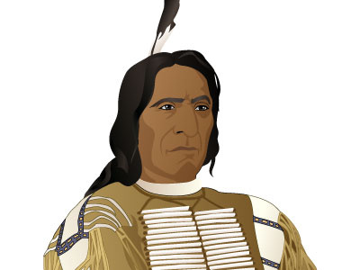 Chief Red Cloud character chief illustration indian man portrait vector