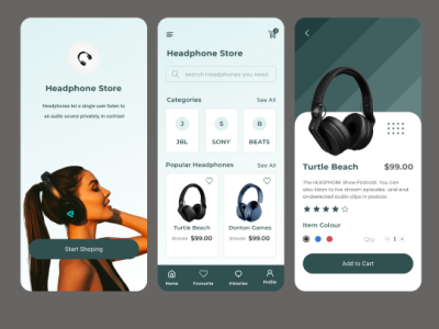 Headphone store app UI app design designer logo typography ui ux