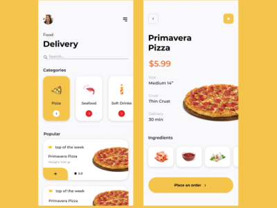 Food Ordering app UI design