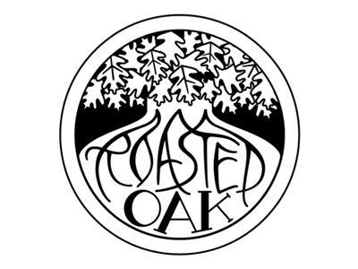 Roasted Oak illustration lettering logo tree