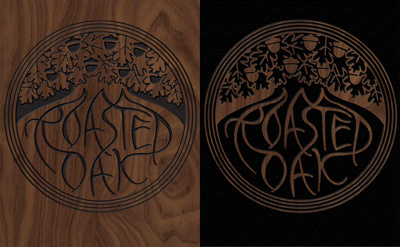 Roasted Oak illustration lettering logo tree wood