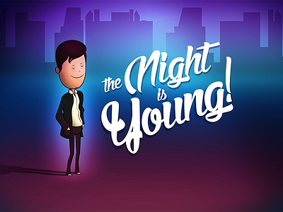 the night is young! art direction guy illustration night sleazy vector