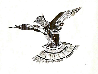 Hand Drawn Ornamental Bird hand drawn illustration