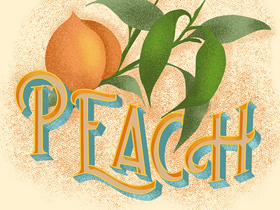 peach calligraphy design doodleart handlettering handtype icon illustration lettering type typography