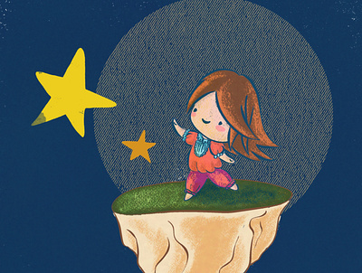 reaching the stars character design cute art cute character cute illustration girl character girl illustration illustration kawaii kawaii art lovely stars