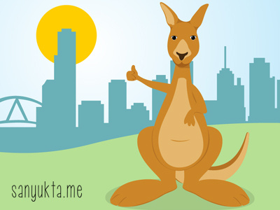 Kangaroo Mascot animal australia city kangaroo mascot melbourne silhouette
