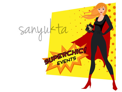 Superchic Events Logo comic events girl illustration logo pop spuerchic superhero vector