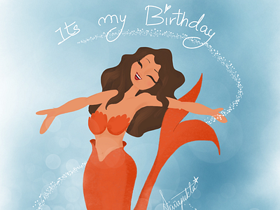 It's my Birthday birthday illustration mermaid mermay