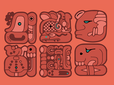 WIP Mayan Hieroglyph background design hieroglyphs illustration mayan tileset ui wip