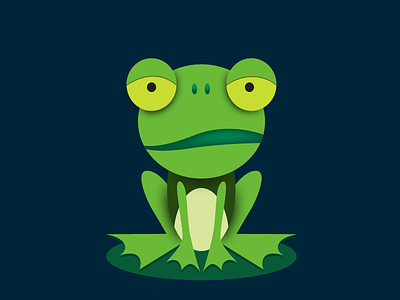 Frog 100 100 shots animal croak design flat flat design frog green illustration