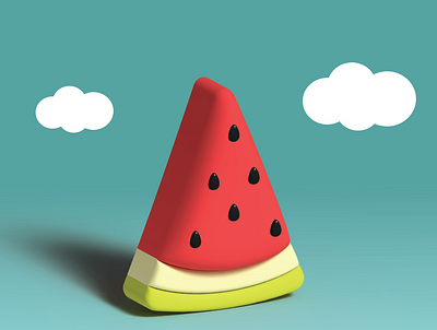 3D Watermelon 3d design graphic design illustration leaning