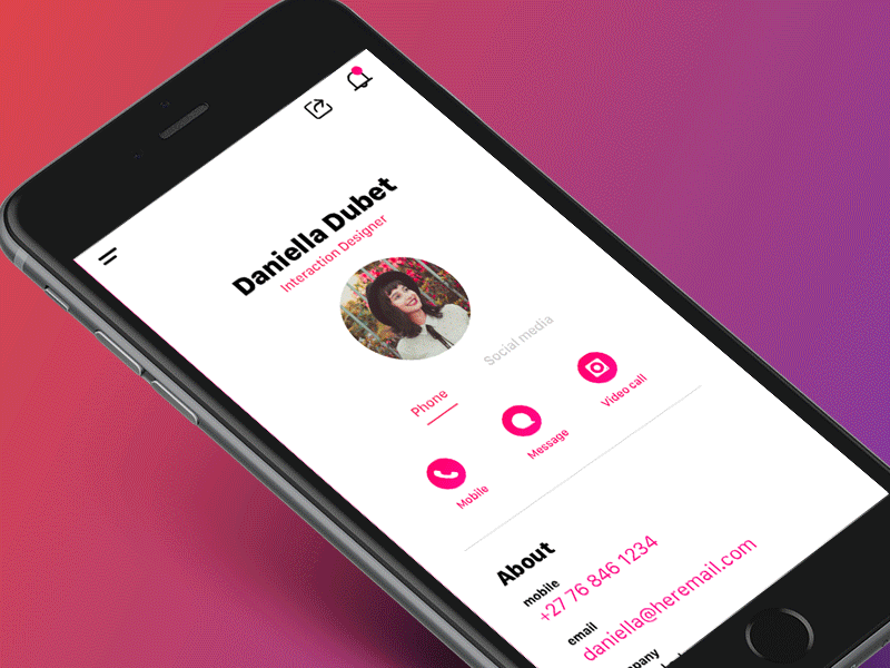 #006 - User profile 006 app contact dailyui ios profiles user profile