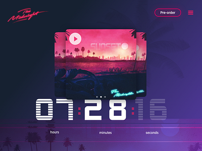 Countdown Timer countdown timer dailyui music neon pre order synthwave the midnight ui
