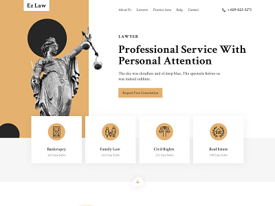 Law Firm Website Homepage Design design landing page design law firm lawyers minimalistic typography uidesign website concept