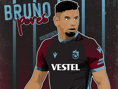 BRUNO PERES x TRABZONSPOR app bordomavi design futbol hammers illustration illustrator logo tasarım trabzonspor