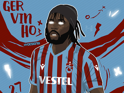 GERVINHO x TRABZONSPOR app bordomavi branding design futbol hammers illustration illustrator tasarım trabzonspor