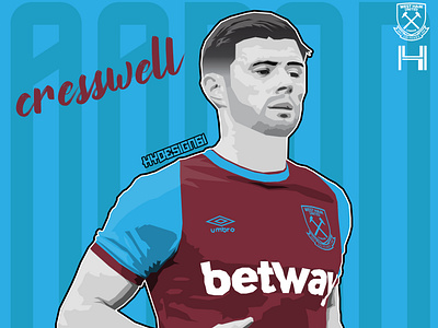 AARON CRESSWELL x WEST HAM UNITED bordomavi branding forma futbol hammers illustration italia logo tasarım trabzonspor