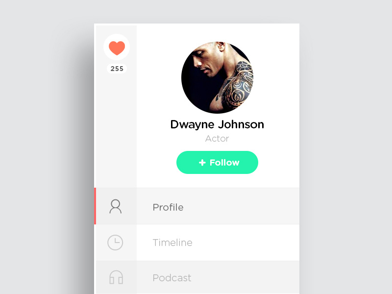 Profile profile follow widget red heart timeline