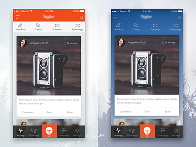 Tailor app blue elearning listing orange product ui ux