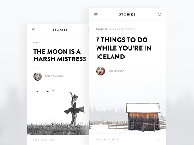 Stories app noval reading stories ui ux white